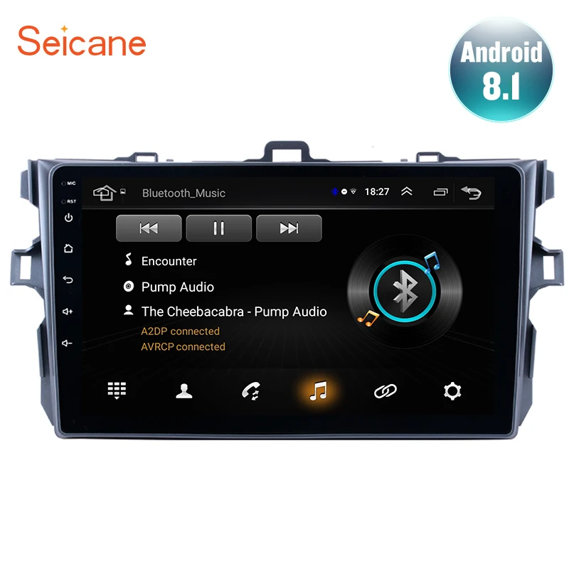 Seicane 9 дюймов Android 8,1 для 2006 2007-2009 2010 2011 2012 Toyota Corolla Автомобильный gps мультимедийный плеер Поддержка Радио Зеркало Ссылка