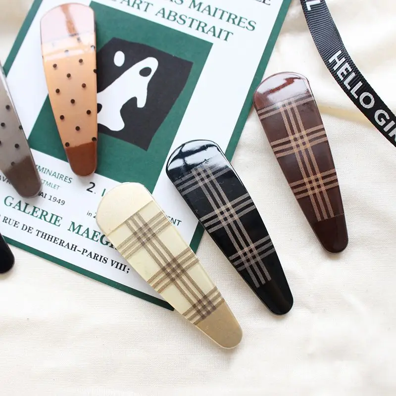 Заколки для волос в французском ретро стиле модные зажимы горошек с леопардовым