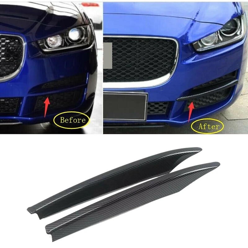 

2PCS Car Exterior Front Fog Lamp Foglight Frame Trim Strips Covers Stickers for Jaguar XE X760 2017 2018