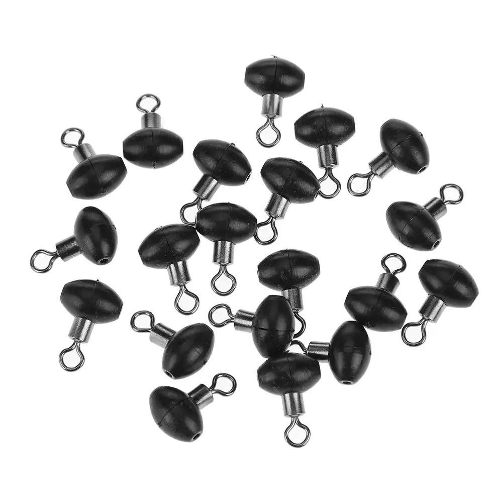 

20pcs Black Plastic Bead with Rollowing Swivel Rig Making 3 Way Swivels Fishing Accessories