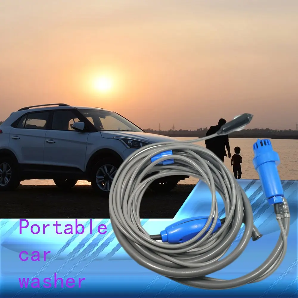 

Car Washer 12V Portable Car Shower Washer Set Electric Pump Outdoor Camping Car Wash Travel Cleaning Tool
