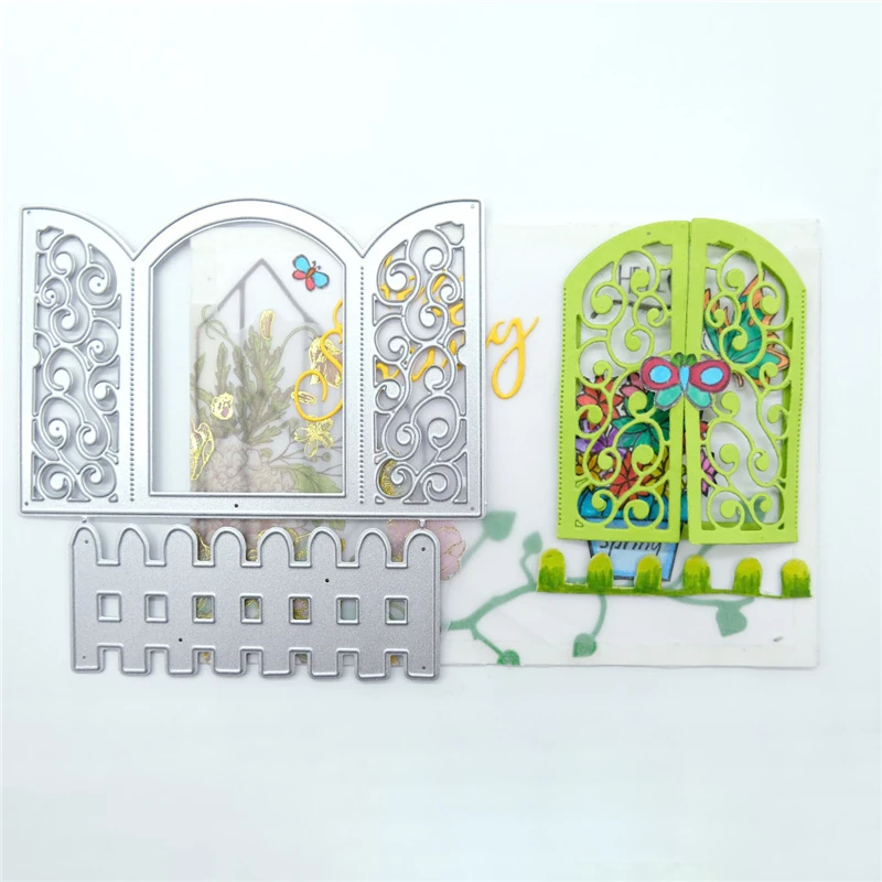 YaMinSanNiO Window Dies Fence Metal Cutting New 2019 Scrapbooking Card Making Embossing Stencil DieCut Template | Дом и сад