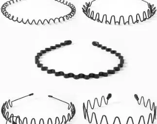 Обруч для волос унисекс модный обруч с волнистыми волосами черный/золотой цвета