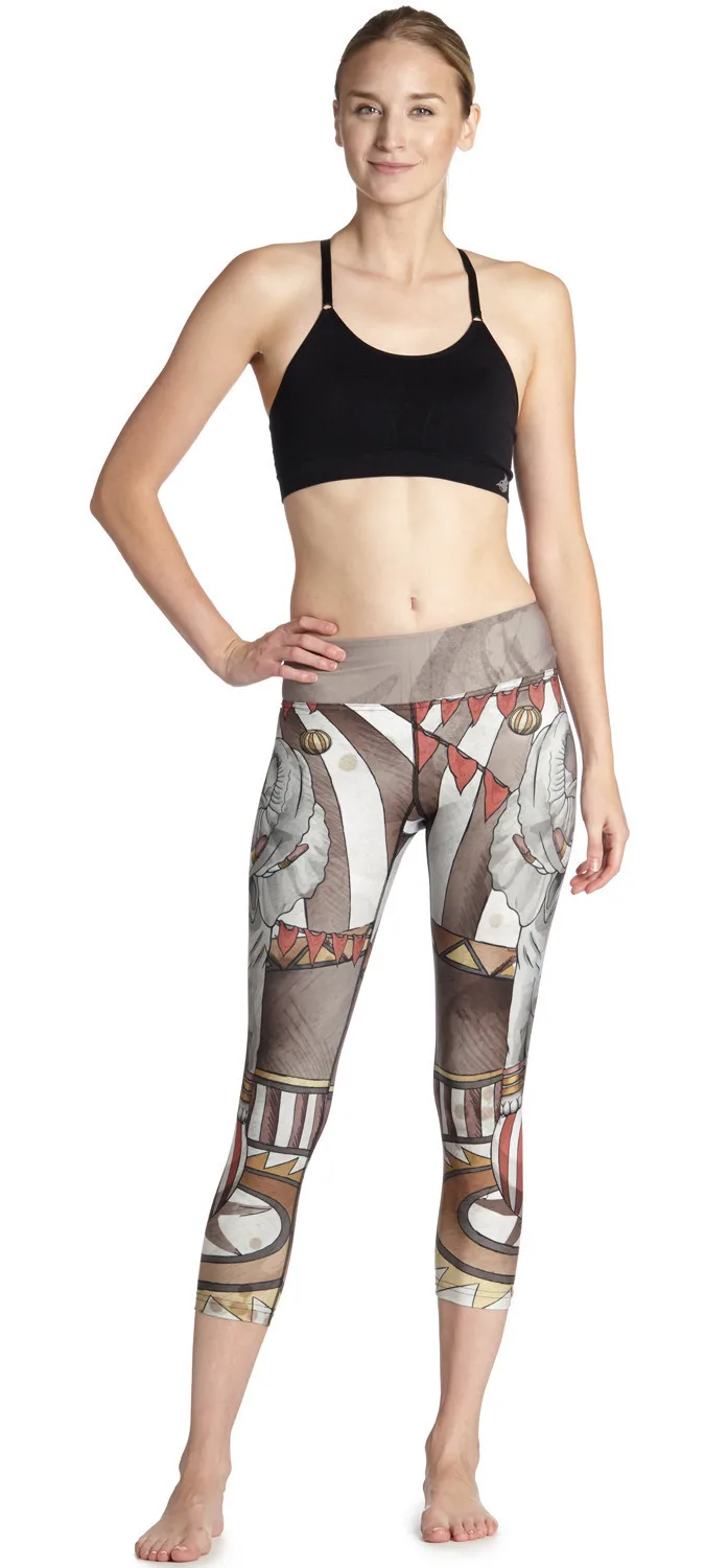 Новый Слон Тощий упражнения дышащий Бег потливость женские семь точек леди брюки