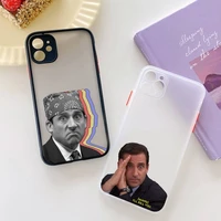 michael scott the office phone case for iphone x xr xs 7 8 plus 11 12 pro max translucent matte shockproof shell