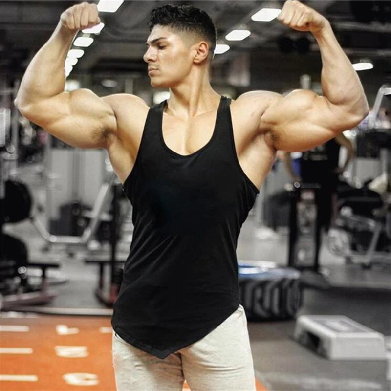 Бренд Muscleguys одежда летний топ на бретелях для мужчин фитнес спортивные костюмы