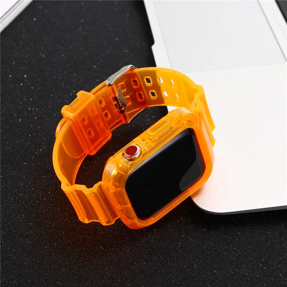 2020 для iwatch se/1/2/3/4 42 38 40 мм 44 ремешок Apple Watch band series 5 6 прозрачный силиконовый