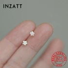 Женские серьги-гвоздики из серебра 925 пробы с цирконом