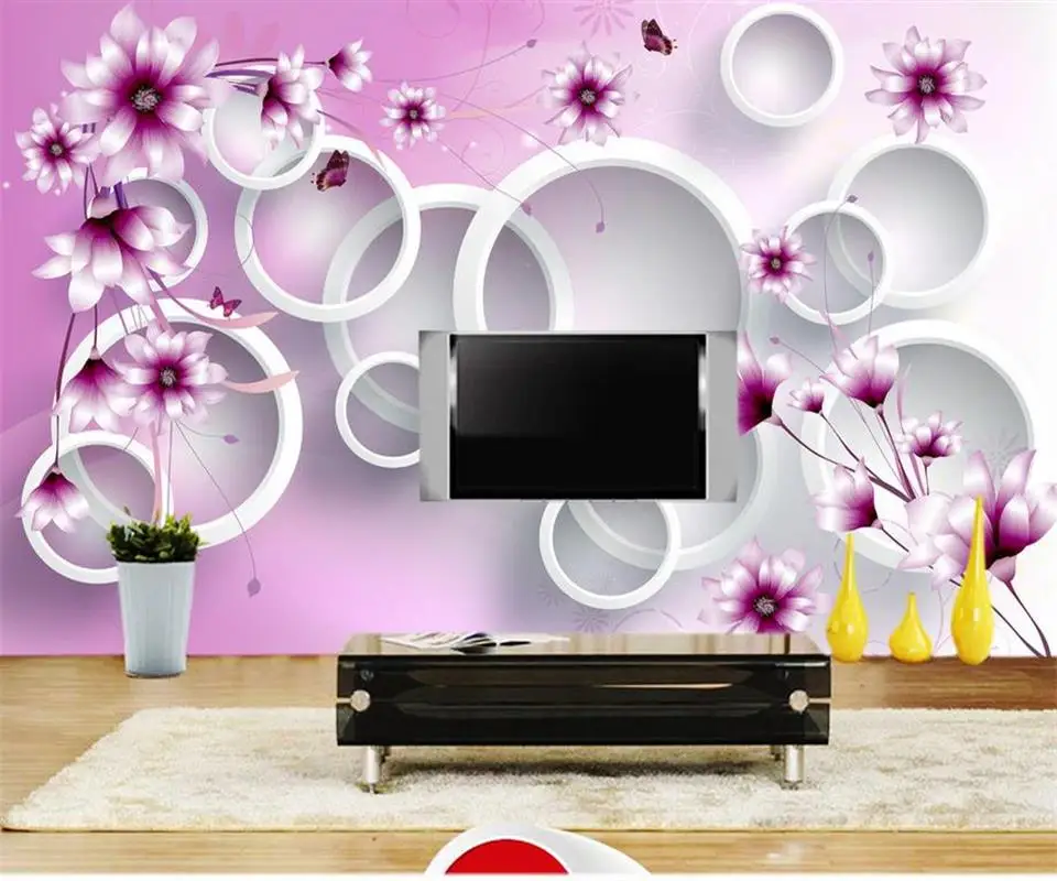

custom 3d photo wallpaper living room bed room mural fashion flower 3d circle picture sofa backdrop wallpaper for wall 3d