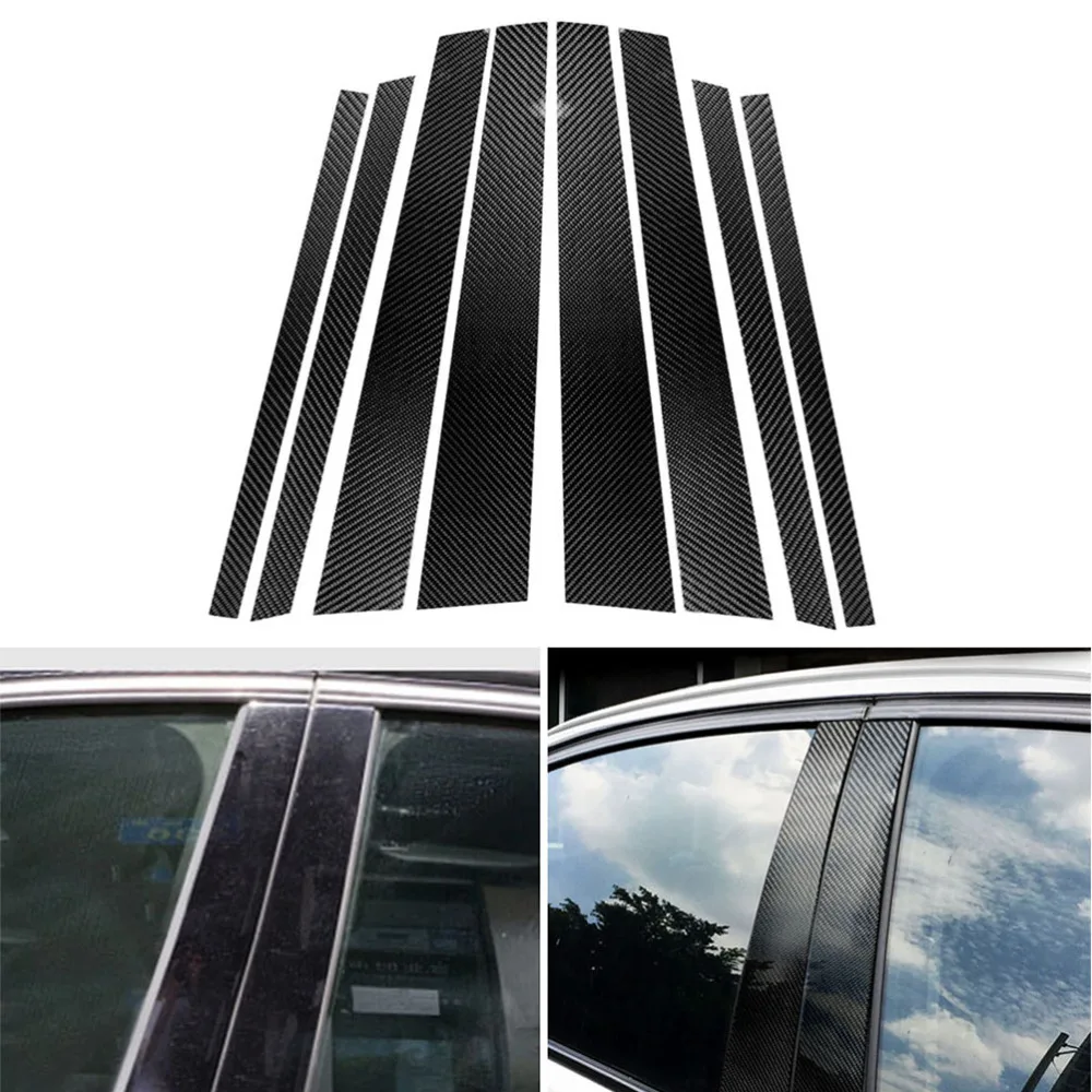 

8 in 1 Car Styling Window B-pillars Molding Trim Decorative Stickers Carbon Fiber Decorative Decals for X5 Series E70 2008-2013