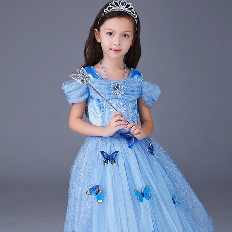 Платья для малышей вечерние платья принцессы косплея платье Золушки длинное с