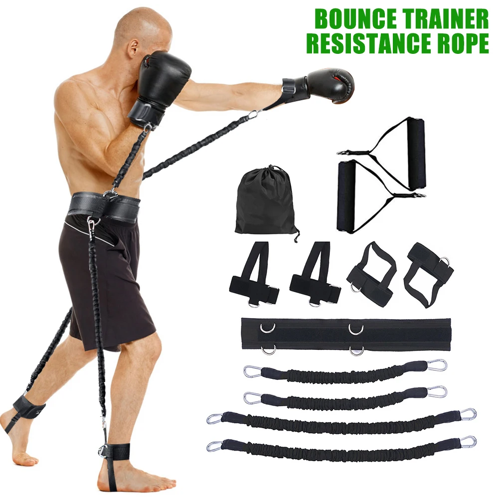 2020 Sports Fitness Bounce Trainer Leg Resistance Band Set Boxing Exercise Belt for Strength Training Workout Bouncing Bands | Спорт и