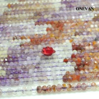 onevan natural auralite 23 quartz crystal faceted rondelle beads 23 6mm stone bracelet necklace jewelry making diy accessories