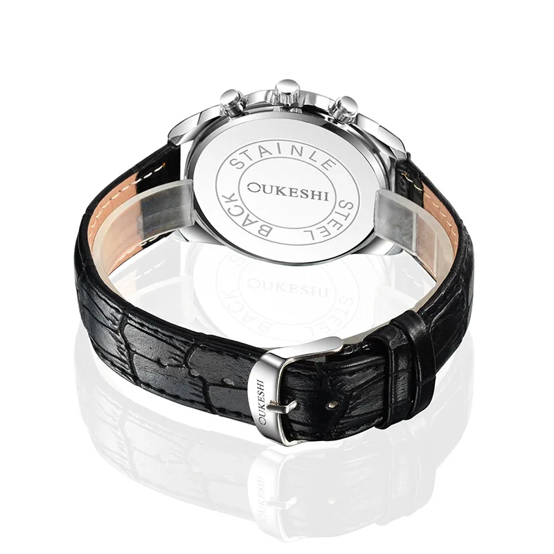 Часы наручные мужские кварцевые с кожаным ремешком водонепроницаемые|Кварцевые