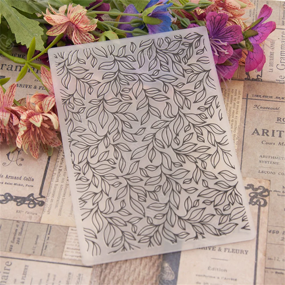 

New Winding Leaves 3D Embossing Folders Diy Scrapbooking Paper Craft Card Making Decoration Supplies Embossing Plastic Template