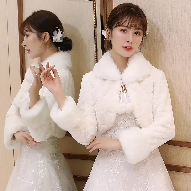 Мягкая куртка из искусственного меха для женщин пальто с рукавами болеро модное