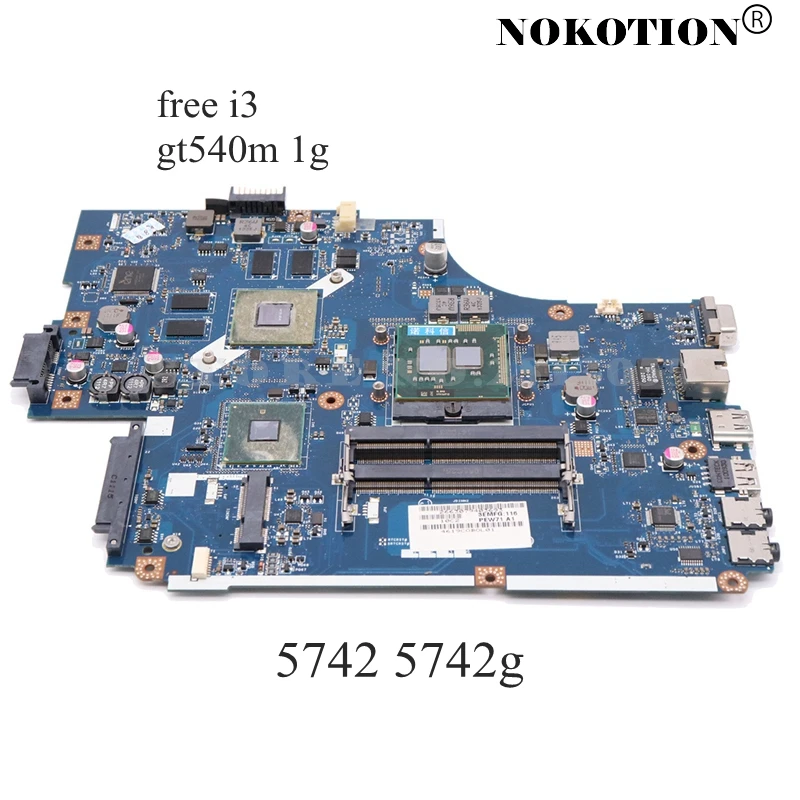Материнская плата NOKOTION MBRB902001 MB.RB902.001 для ноутбука Acer aspire 5742 5742G олово желтый HM55 DDR3 - Фото №1