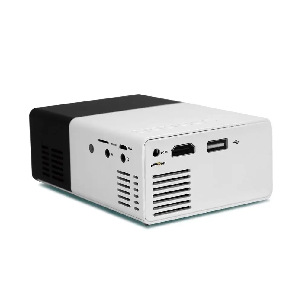 YG300 мини светодиодный проектор 400-600LM 3,5 мм аудио 1080P видео 320x240 пикселей HDMI USB проектор домашний медиа плеер четыре вилки