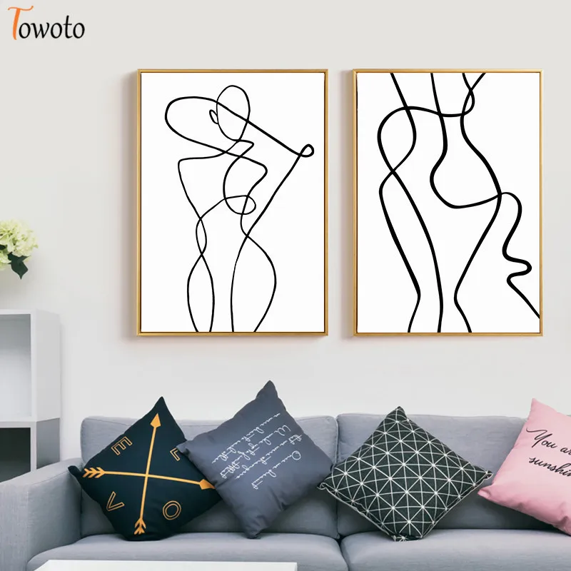 Постер в скандинавском стиле Женская Леди рисунок на холсте абстрактная картина