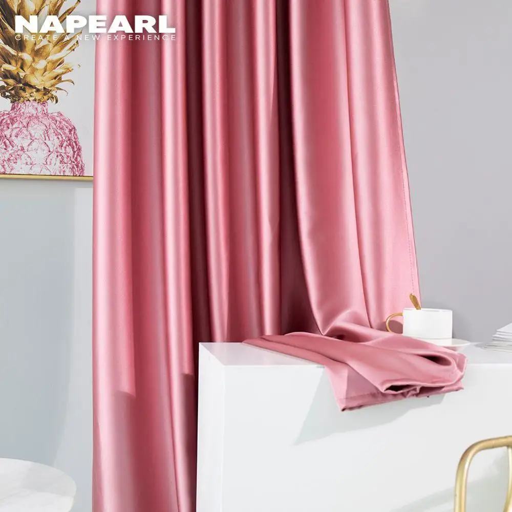 1 шт. 98% затенение шелковистый дизайн занавески однотонный стиль подходит для