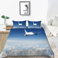 3d airliner bed set single fashion hot sale duvet cover aircraft double twin full queen king airplane bedding set blue sky