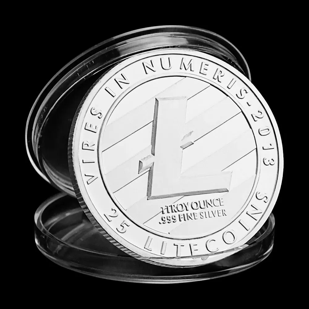 

Сувениры и подарки Litecoin, Посеребренная памятная монета, коллекция физических литекоинов, искусство, криптовалюты