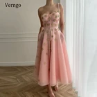 Verngo 2021 розовые трапециевидные короткие платья для выпускного вечера с золотыми звездами на бретельках с карманами вечерние платья длиной ниже колена платье для официального мероприятия