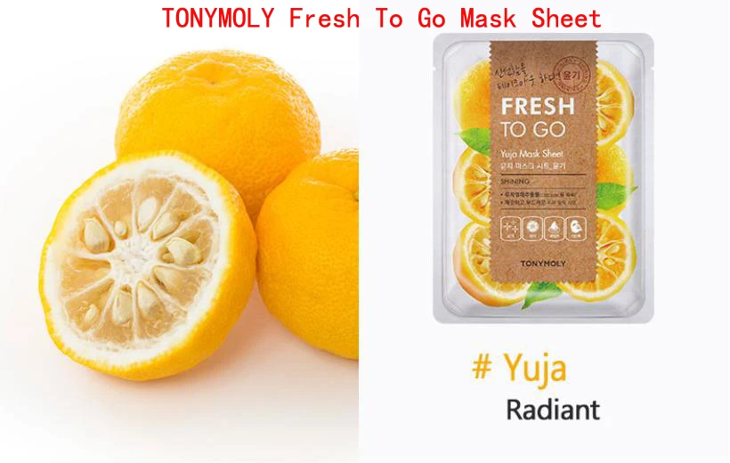 Yuja Mask Маска Fresh To Go, лист, 1 шт., маска для лица, увлажняющая, контроль жирности, против старения, сужает поры, отшелушивающая маска для лица, корейская косметика - Цвет: Yuja Mask