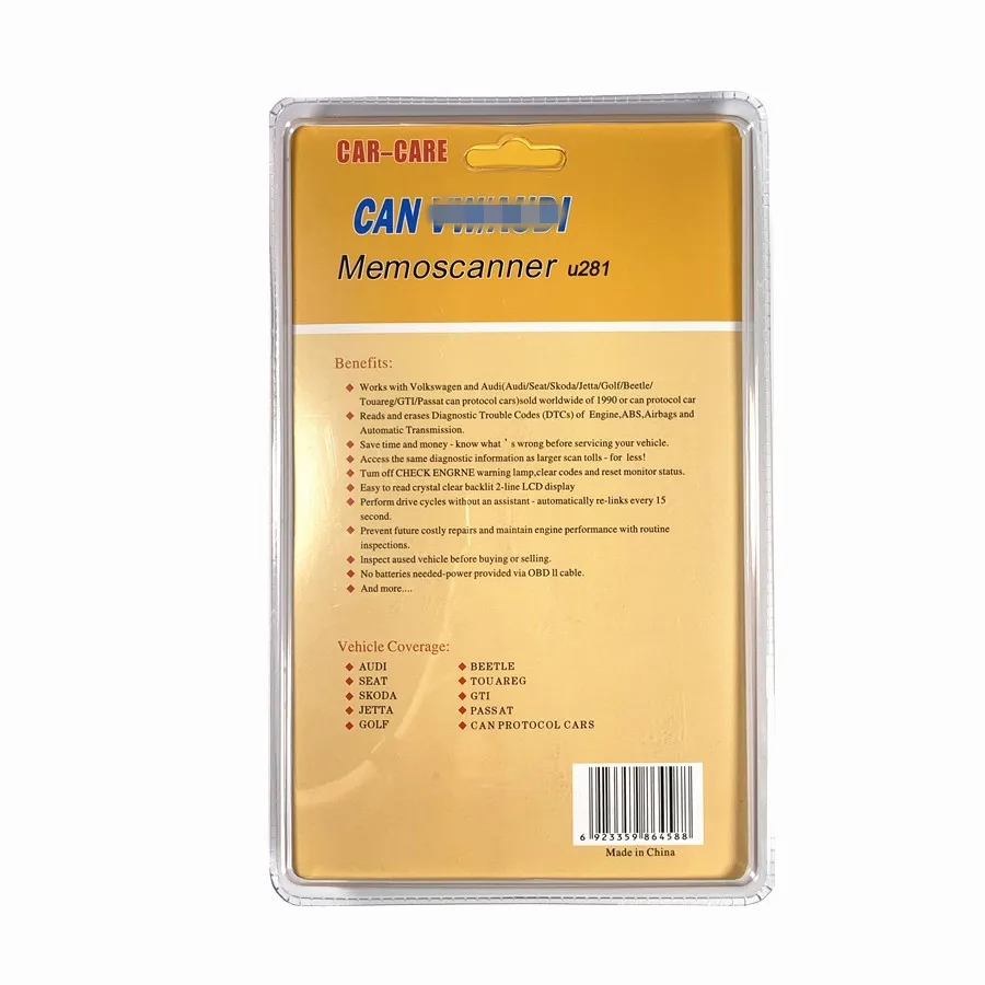 OBD2 сканирующий инструмент Memoscan U281 для U DI V W S EAT CAN BUS OBDII сканер кодов u281