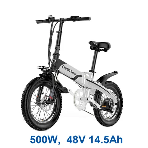 G660 48V 10Ah/14.5Ah Скрытая батарея 20 "складной Электрический горный велосипед, 500W / 400W мотор, рама из алюминиевого сплава, подвеска вилка