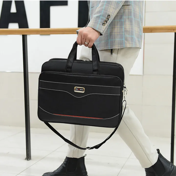Men's Oxford Cloth Laptop Bag Briefcase Office Lighten Stylish Crossbody Shoulder Travel Cell Phone Computer Zip Pouch Supplies