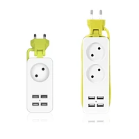 smart power strip multiple wall socket 1200w 250v 4 usb 12 eu plug sockets outlet with 1 5m cable for mobile phones tablets