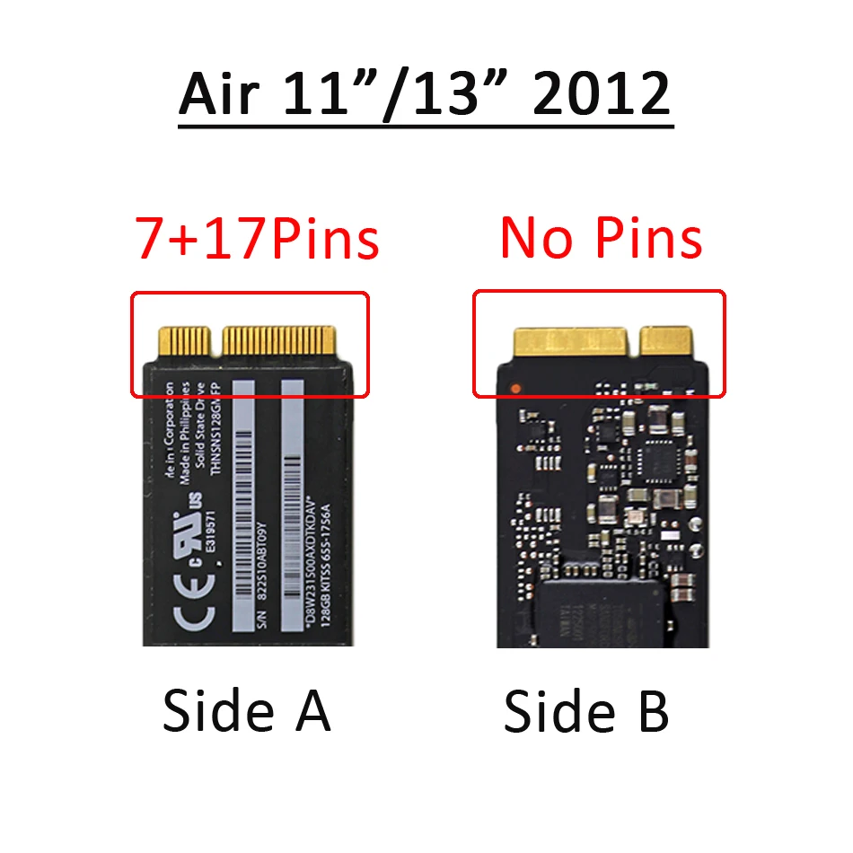 Используется для Macbook Air 11 &quot13&quot A1465 A1466 2012 года твердотельный накопитель SSD 64 ГБ 128