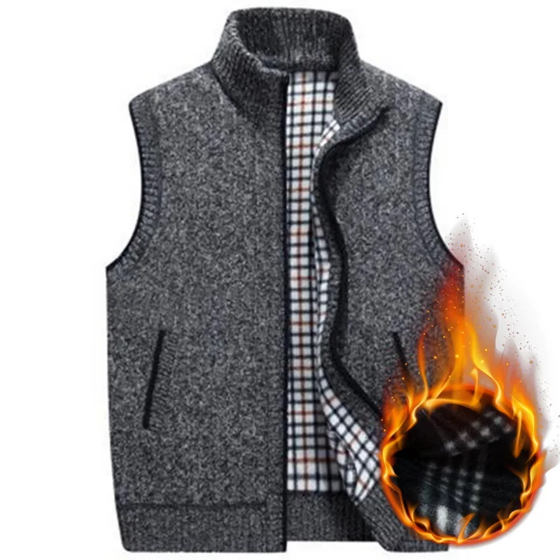 2019 осенние жилеты без рукавов вязаный свитер мужской повседневный однотонный