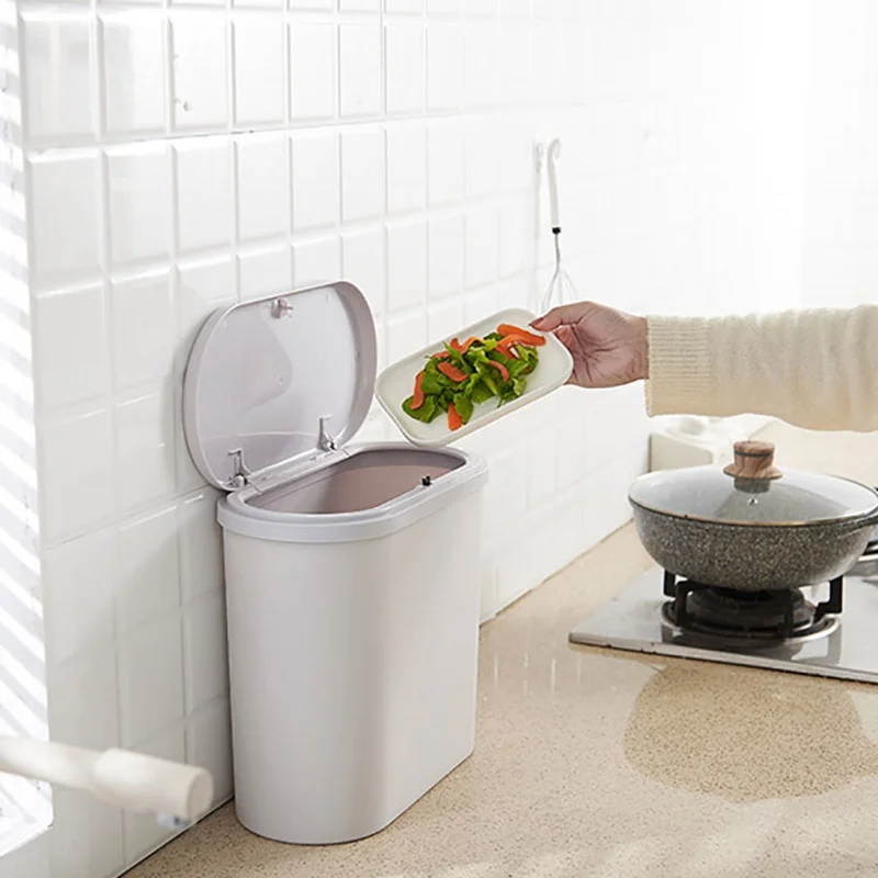 Прямая поставка пластиковый мусорный бак серый/белый квадрат ассортимент крышка