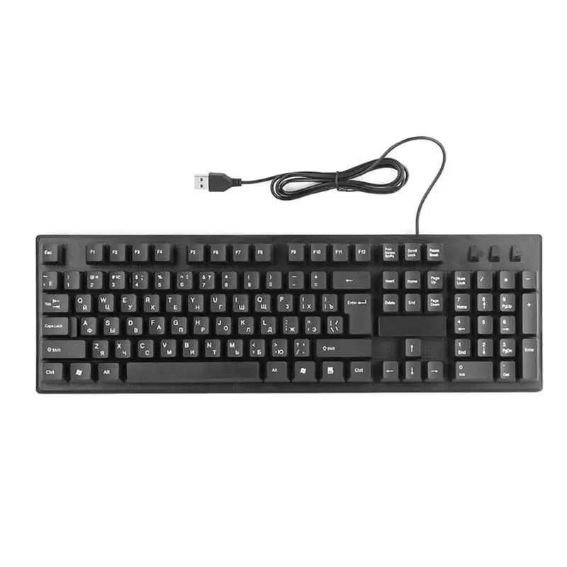 

Russian Arabic French spanish USB Wired Silent Keyboard Waterproof Office 104 Keys Keyboard for Windows Desktop Computer