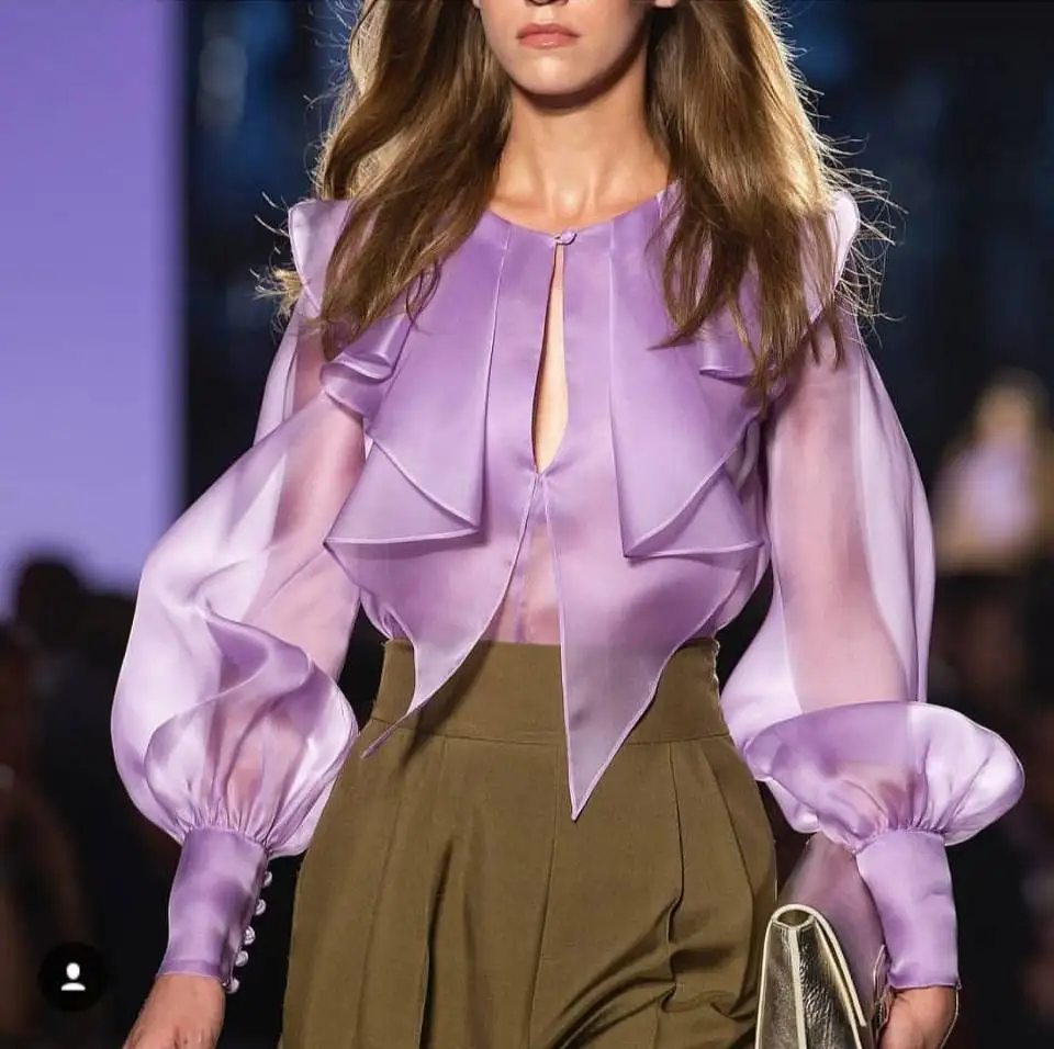 Винтажная Глянцевая элегантная женская рубашка с галстуком-бабочкой для отдыха и офиса, Женские однотонные розовые рубашки с длинным рукавом, повседневные блузки топы Блузы