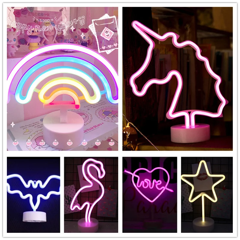 

Wall Hanging Lights LED Neon Lamp USB Charging Neon Light Sign Popsicle Rainbow Bar Neon Sign Light for Party Bedroom Decor
