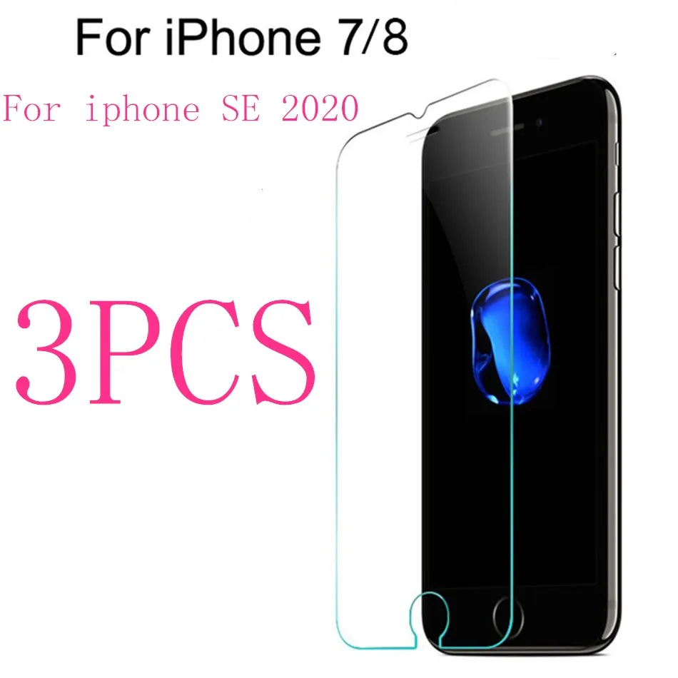 

3pcs Tempered glass for Apple iphone 7 8 protective glass screen protector for iPhone SE 2020 Protective film