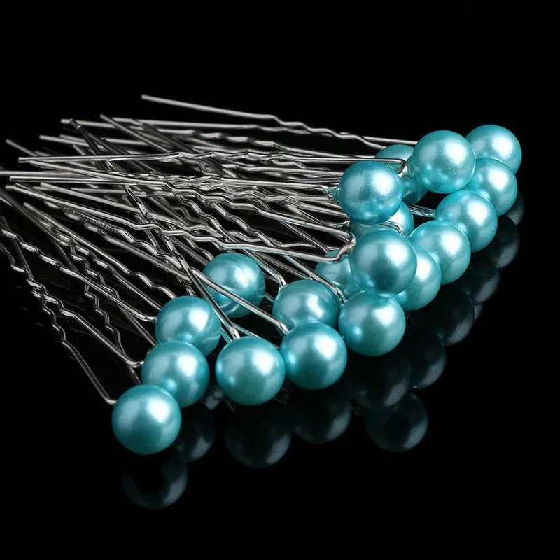 

10pcs Women U-shaped Pin Metal Barrette Clip Hairpins Simulated Pearl Bridal Tiara Hair Accessories Wedding Hairstyle Tools
