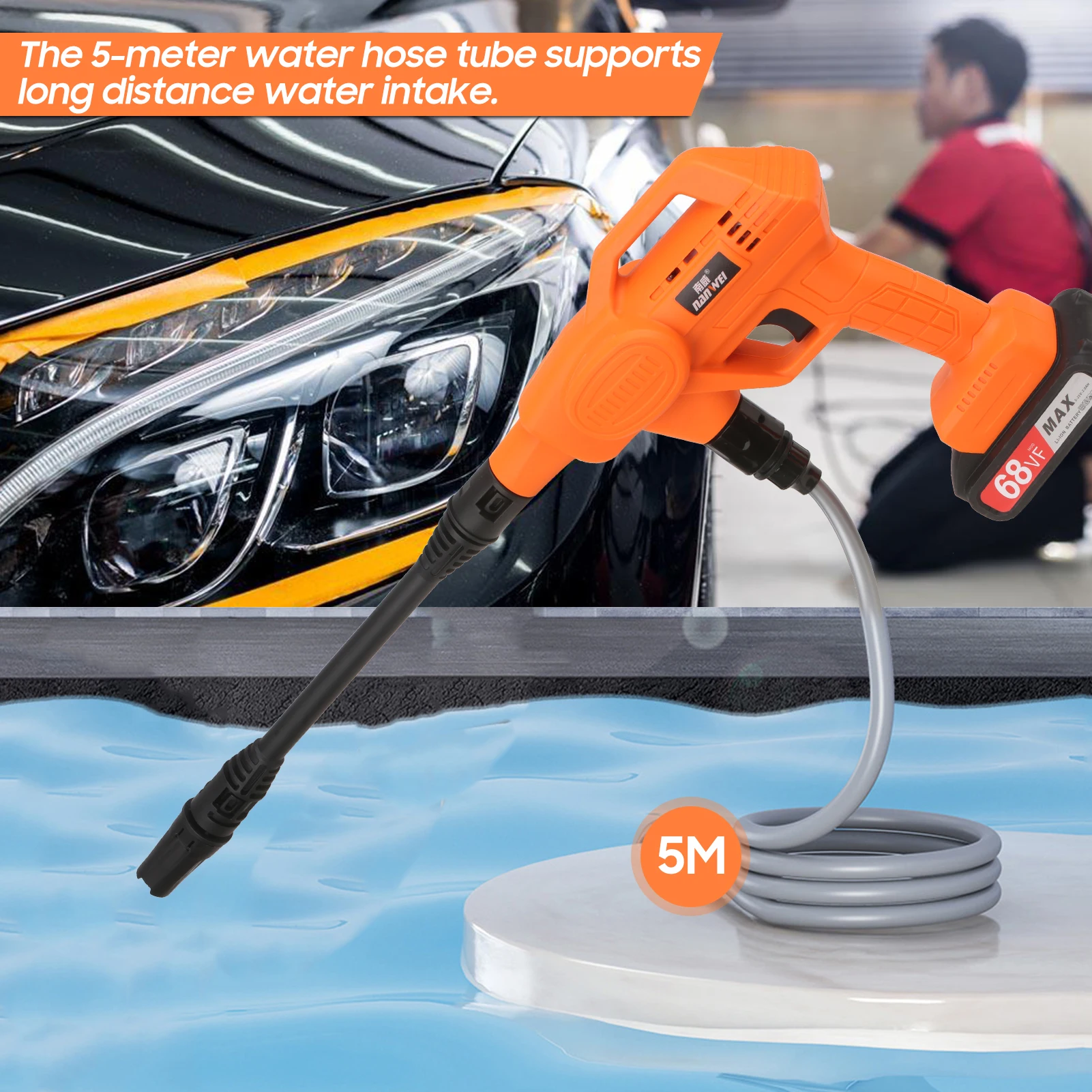 Pаспродажа Мойка Автомобильная портативная с высоким давлением, 21 в