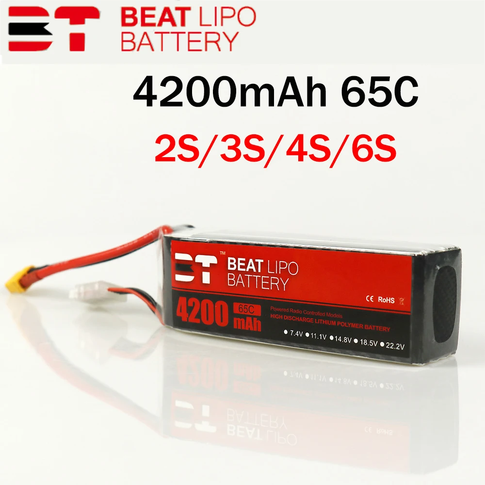 Аккумулятор Beat LIPO 2S 3S 4S 6S 4200 мАч 65C 7 4 В 11 1 14 8 в 22 2 аккумулятор Lipo для FPV гоночного