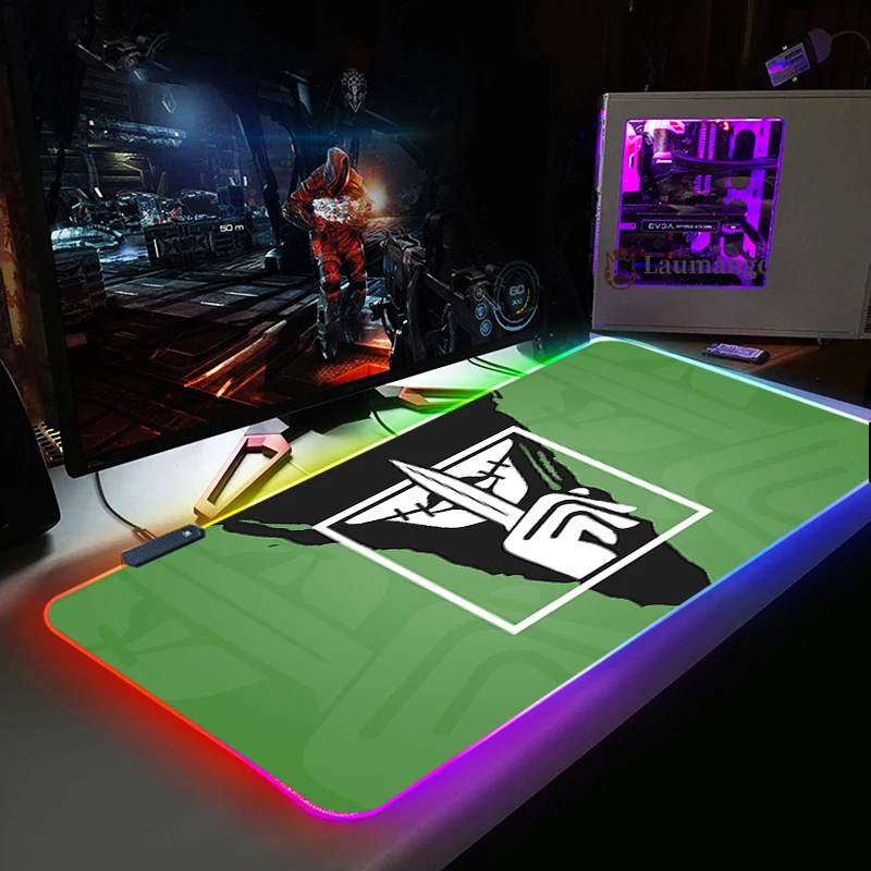 Высокое качество цветная (RGB) Мышь Pad Радуга шесть осада игровой большой