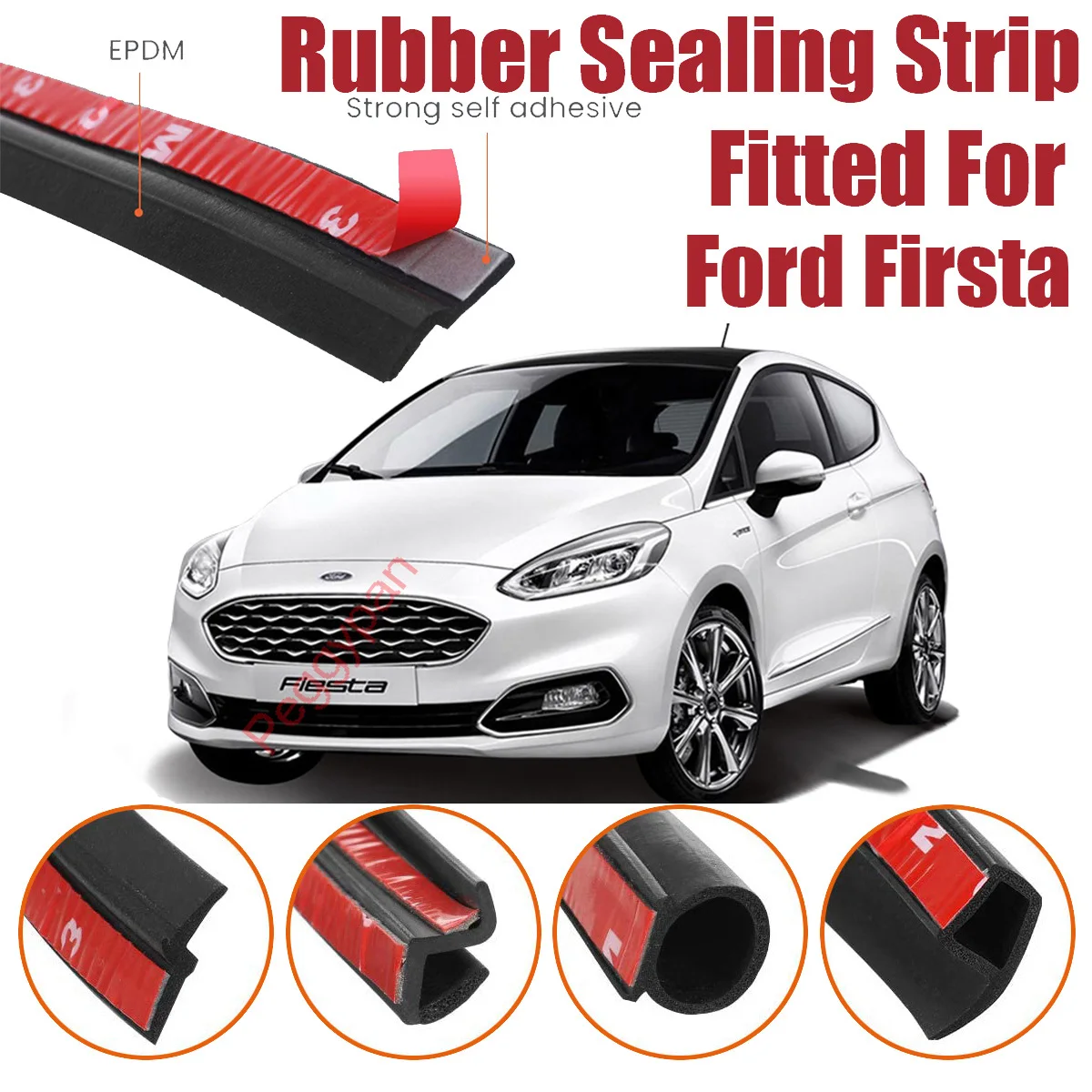 Door Seal Strip Kit Self Adhesive Window Engine Cover Soundproof Rubber Weather Draft Wind Noise Reduction Fit For Ford Firsta