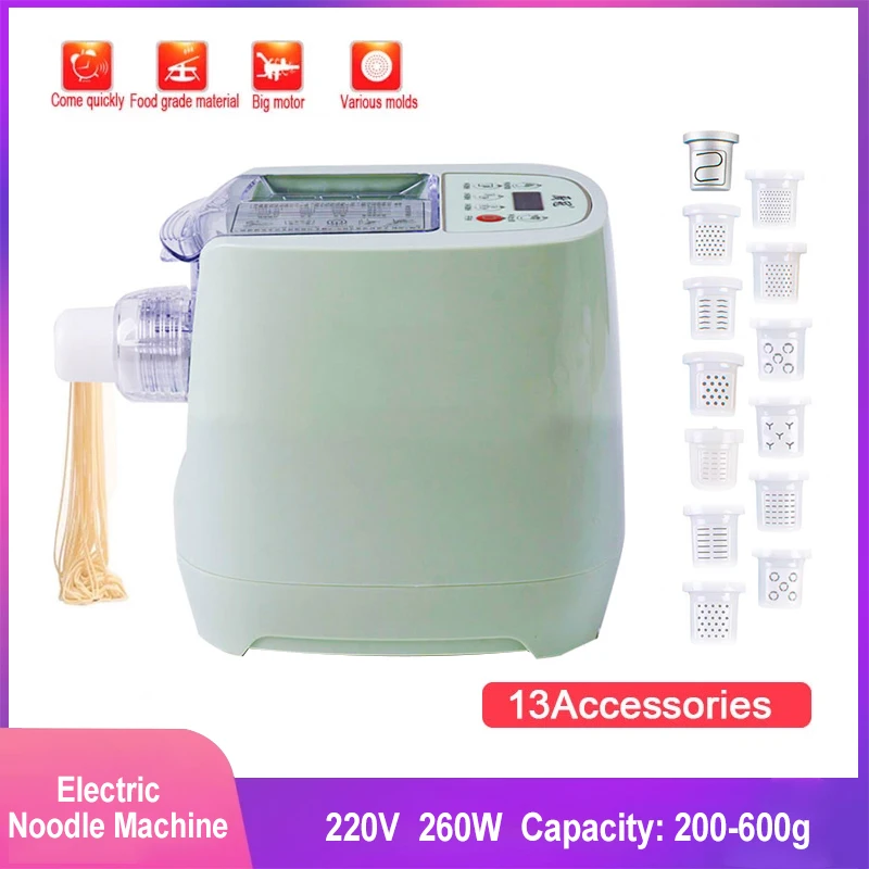

Household Multifunctional Electric Noodle Machine Automatic Dumpling Vegetable Pasta Machine Noodle Mixer 13 Accessories