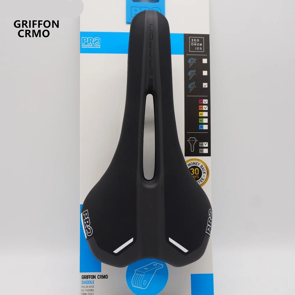 Седло для горного велосипеда PRO GRIFFON CRMO 142 мм черное|Седло велосипеда| |