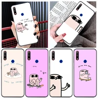 funny cartoon little pink man phone case for huawei honor v20 9 9x v10 10x 10 lite 30 20 v9 20i pro funny lnfinite cute man