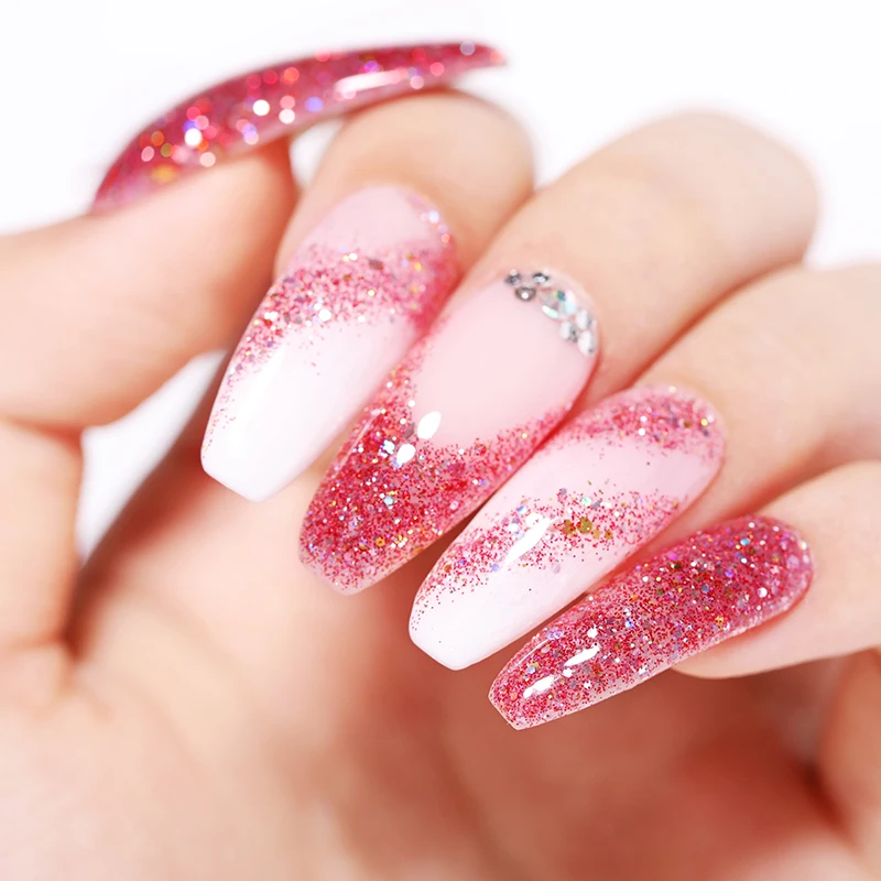 UR SUGAR 15ml Sequins Builder UV Gel Polish Shimmer Hardness Extend Nail Tools Extension Varnish | Красота и здоровье