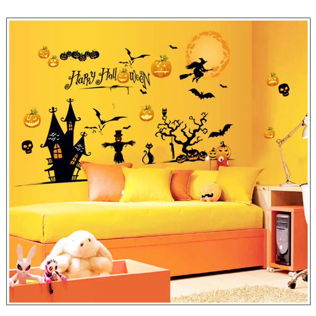 Настенная Наклейка для комнаты украшение на Хэллоуин стикер стену s ужас дверь