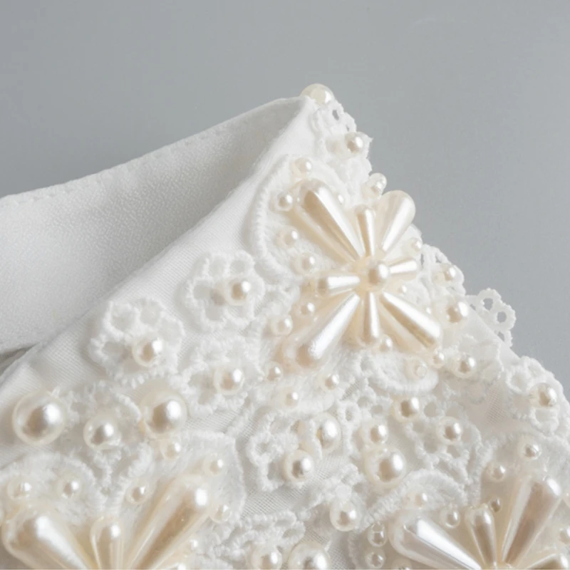 Вышивка с цветочным рисунком кружевное поддельное ожерелье-Воротник Манишка